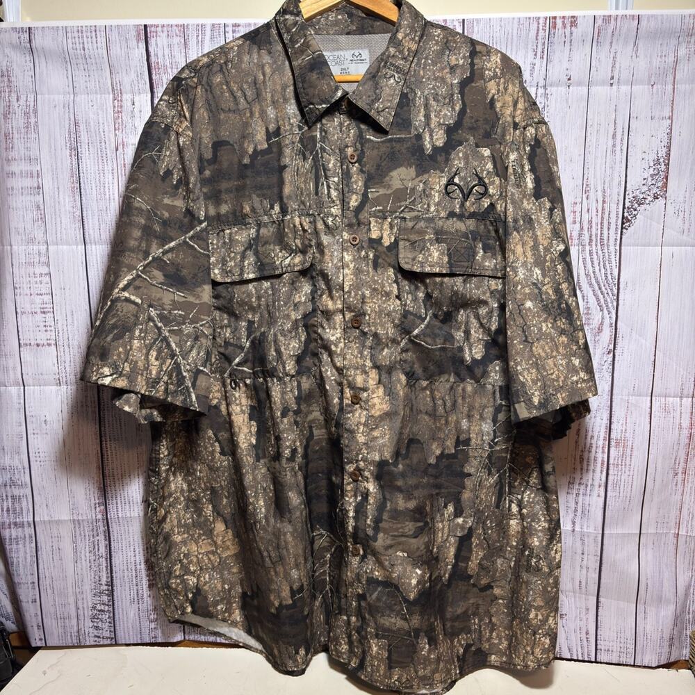 Ocean + Coast RealTree Quick Dry Short Sleeve Hunting Button Shirt 2XL